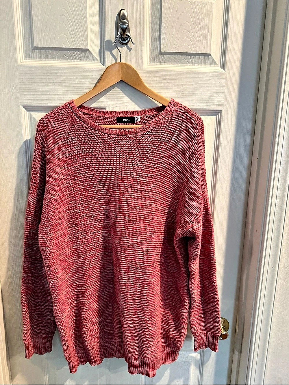 BDG Knit Crewneck Sweater in Pink